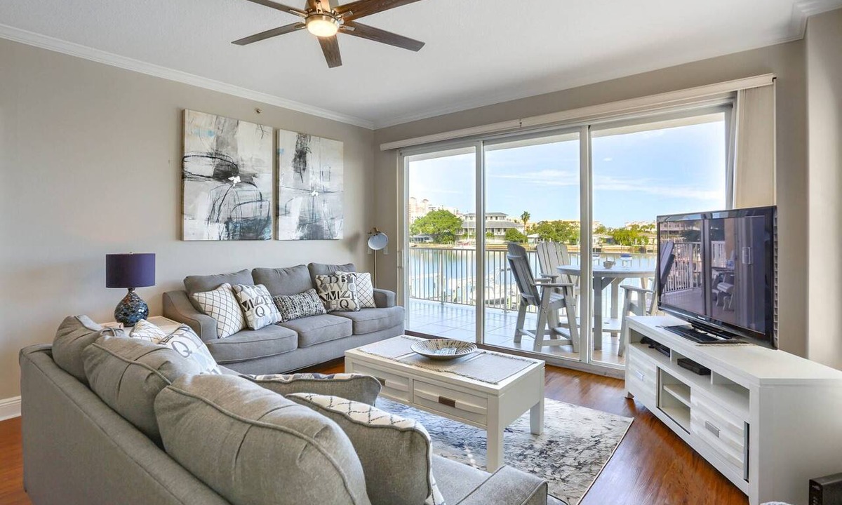 Clearwater Beach Condo | Pets Allowed! Newly Furnished, Waterfront Balcony, Heated Pool, FREE Activities ~ 204 Bay Harbor