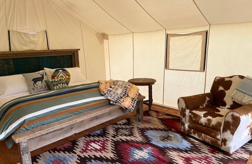 Columbia Falls RV Rental | Creekside Tent at Columbia Mountain Ranch near Glacier National Park