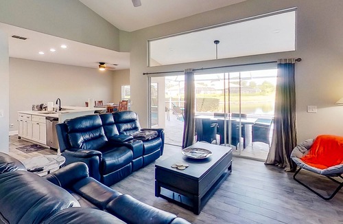 Falcons Glen House | Lakefront home with private heated pool, pool spa, grill, bikes, lake views, AC