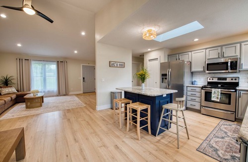 Apple River House | Modern Lake Retreat with Hot Tub, Game Room & Two-Tier Deck