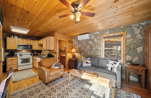 Charter Hills House | Mountain Stone Cabin by Creek with Hot Tub; 7 Mins to Skiing & Hiking
