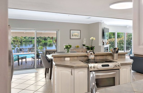 Palm Springs House | Private Waterfront Home, Family Friendly, Heated Saltwater Pool, Close to beach.
