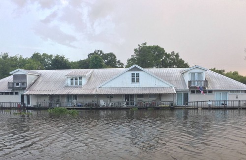 Pierre Part Apartment | Waterfront deck, LR/K/BA first floor, 1 Queen BR upstairs+balcony.