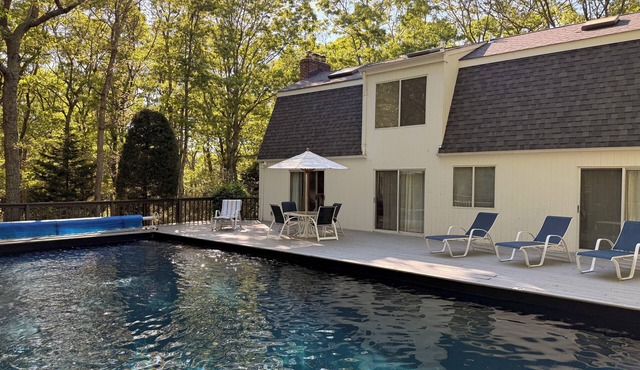 3-bedroom house with wooded views and private, heated pool in Sag Harbor