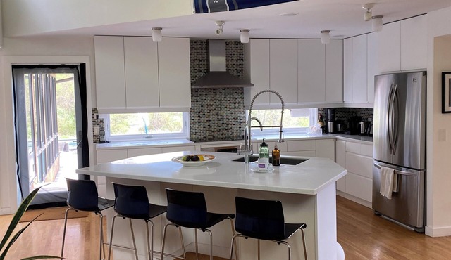 Beautiful and private modernist 3 bedroom home with gunite pool on 6 acres.
