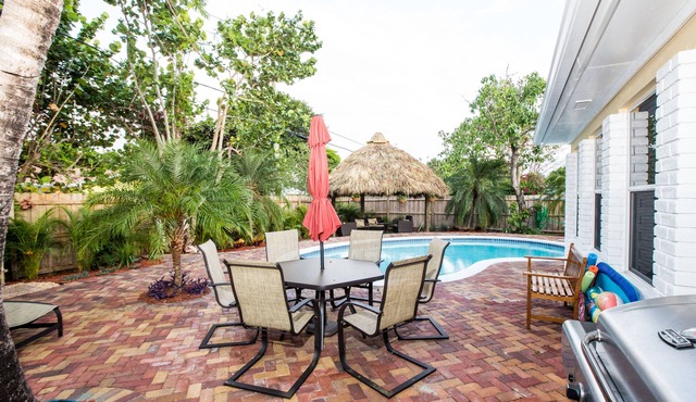 Delray Home W/Pool-Close To Beach & Downtown Atlantic Ave-Fun Tiki Hut-Bike-WiFi