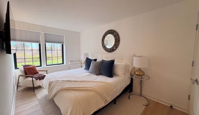 Modern 1-bedroom apartment in Greenwich with patio and gym