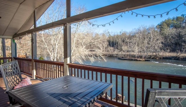 Riverfront Retreat with Deck, Fire Pit & Views