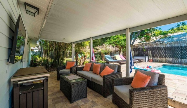 Vilano Beach I Ocean - Private Pool - Fire Pit 3 Bedroom Home