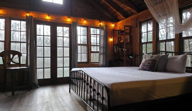 Wapack Trail Cabin Peterborough - camping with a king bed